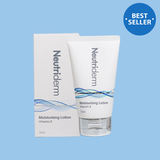 125ml tube of Neutriderm Moisturising Lotion with Vitamin E, packageing displayed alongside, labeled as a Best Seller.