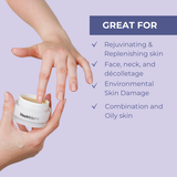 Neutriderm C Scrub is great for rejuvenating and replenishing skin, targeting environmental damage, and suitable for combination and oily skin.