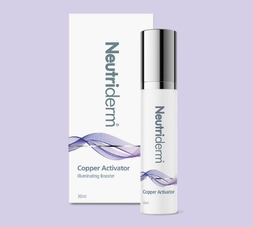 Neutriderm Copper Activator, 30ml, with packageing displayed, formulated as an illuminating booster for enhanced skin vitality. 