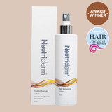 Neutriderm Hair Enhancer Lotion, 250ml, with packageing displayed and featuring the Prevention Healthy Hair Awards Winner badge for hair enhancement.