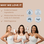 Neutriderm Hair Enhancer Shampoo loved for its evidence-based ingredients, moisturising effect, and mild fragrance.